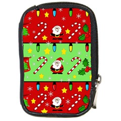 Christmas pattern - green and red Compact Camera Cases