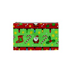 Christmas pattern - green and red Cosmetic Bag (Small) 