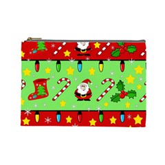 Christmas pattern - green and red Cosmetic Bag (Large) 