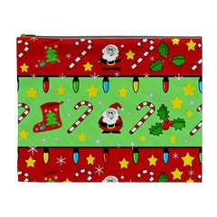 Christmas pattern - green and red Cosmetic Bag (XL)