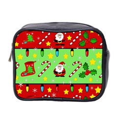 Christmas pattern - green and red Mini Toiletries Bag 2-Side