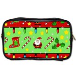 Christmas pattern - green and red Toiletries Bags Front