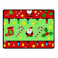 Christmas pattern - green and red Fleece Blanket (Small)
