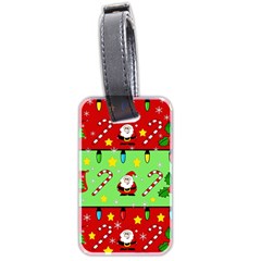 Christmas pattern - green and red Luggage Tags (Two Sides)