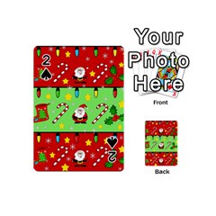 Christmas pattern - green and red Playing Cards 54 (Mini) 