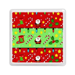 Christmas pattern - green and red Memory Card Reader (Square) 