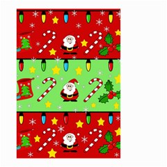 Christmas Pattern - Green And Red Small Garden Flag (two Sides) by Valentinaart