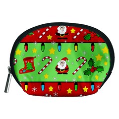 Christmas pattern - green and red Accessory Pouches (Medium) 