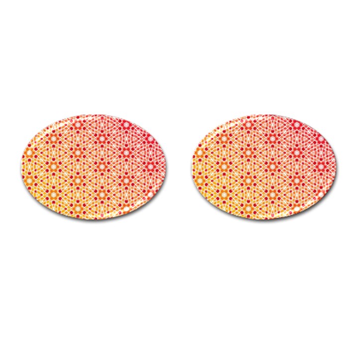 Orange Ombre Mosaic Pattern Cufflinks (Oval)