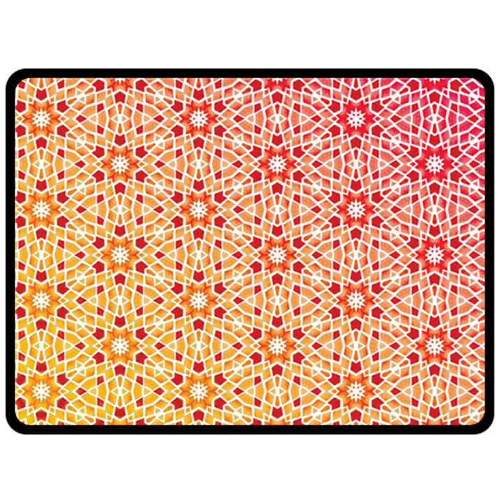 Orange Ombre Mosaic Pattern Double Sided Fleece Blanket (Large) 