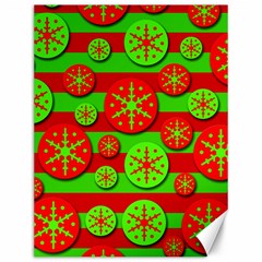 Snowflake Red And Green Pattern Canvas 12  X 16   by Valentinaart