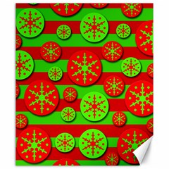 Snowflake Red And Green Pattern Canvas 20  X 24   by Valentinaart