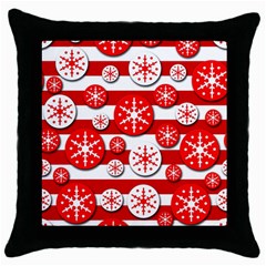 Snowflake Red And White Pattern Throw Pillow Case (black)