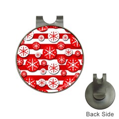 Snowflake Red And White Pattern Hat Clips With Golf Markers