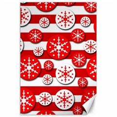 Snowflake Red And White Pattern Canvas 20  X 30   by Valentinaart