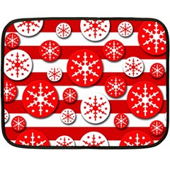 Snowflake Red And White Pattern Fleece Blanket (mini) by Valentinaart