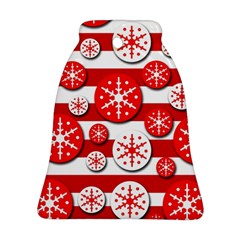 Snowflake Red And White Pattern Ornament (bell)  by Valentinaart