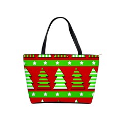 Christmas Trees Pattern Shoulder Handbags by Valentinaart