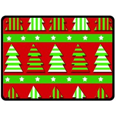 Christmas Trees Pattern Fleece Blanket (large) 