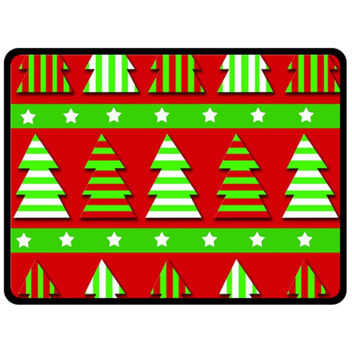 Christmas trees pattern Fleece Blanket (Large) 