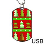 Christmas trees pattern Dog Tag USB Flash (Two Sides)  Back
