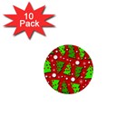 Twisted Christmas trees 1  Mini Buttons (10 pack)  Front