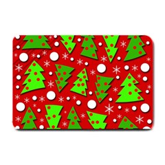 Twisted Christmas Trees Small Doormat  by Valentinaart