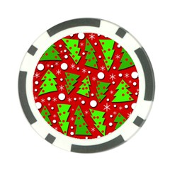 Twisted Christmas Trees Poker Chip Card Guards by Valentinaart