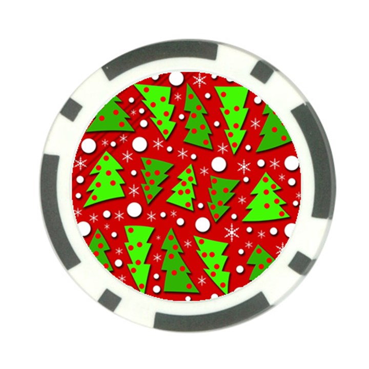 Twisted Christmas trees Poker Chip Card Guards (10 pack) 