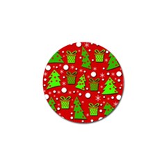 Christmas Trees And Gifts Pattern Golf Ball Marker (4 Pack) by Valentinaart