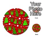 Christmas trees and gifts pattern Multi-purpose Cards (Round)  Front 14