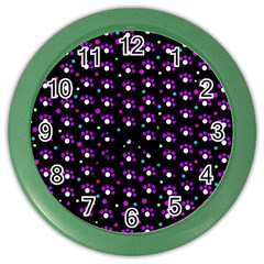 Purple Dots Pattern Color Wall Clocks