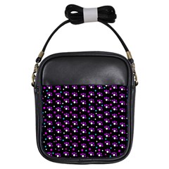 Purple Dots Pattern Girls Sling Bags by Valentinaart