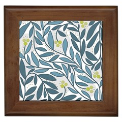 Blue floral design Framed Tiles