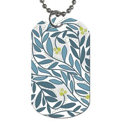 Blue Floral Design Dog Tag (two Sides) by Valentinaart