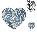 Blue floral design Multi-purpose Cards (Heart)  Back 18