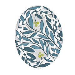 Blue floral design Oval Filigree Ornament (2-Side) 