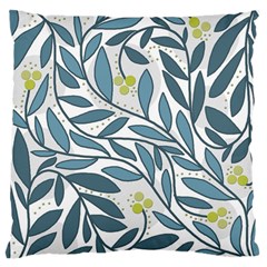 Blue Floral Design Large Cushion Case (one Side) by Valentinaart