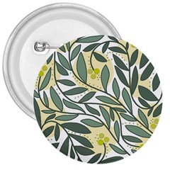 Green Floral Pattern 3  Buttons by Valentinaart