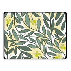 Green Floral Pattern Fleece Blanket (small) by Valentinaart