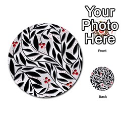 Red, Black And White Elegant Pattern Multi-purpose Cards (round)  by Valentinaart