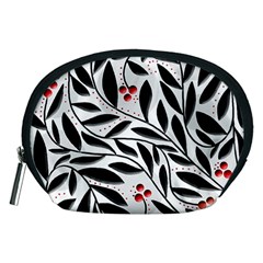 Red, Black And White Elegant Pattern Accessory Pouches (medium)  by Valentinaart