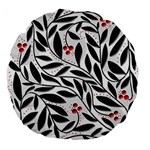 Red, black and white elegant pattern Large 18  Premium Flano Round Cushions Back