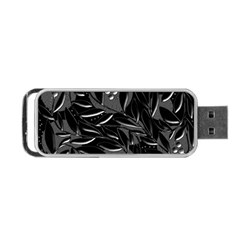 Black Floral Design Portable Usb Flash (two Sides) by Valentinaart