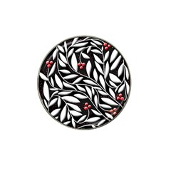 Black, Red, And White Floral Pattern Hat Clip Ball Marker (10 Pack) by Valentinaart