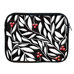 Black, Red, And White Floral Pattern Apple Ipad 2/3/4 Zipper Cases by Valentinaart