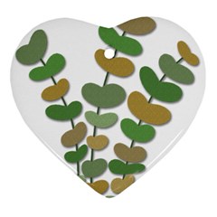 Green Decorative Plant Heart Ornament (2 Sides)