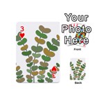 Green decorative plant Playing Cards 54 (Mini)  Front - Heart3