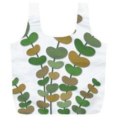 Green Decorative Plant Full Print Recycle Bags (l)  by Valentinaart