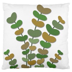 Green Decorative Plant Large Flano Cushion Case (two Sides) by Valentinaart